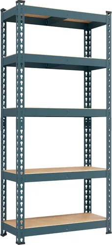 Vista 18 de Yaheetech Estantes de almacenamiento, estantería de metal ajustable resistente de 5 niveles, estante industrial para garaje, almacén, despensa, Negro
