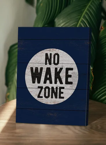 Vista 2 de No Wake Zone - Impresiones artísticas de pared para decoración de lienzo con temática de lago, impresiones artísticas de pared, baño, dormitorio