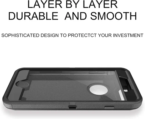 Vista 8 de MXX Funda resistente para iPhone 8 con protector de pantalla [sin clip para cinturón] [3 en 1 capas de protección] cubierta de protección de goma