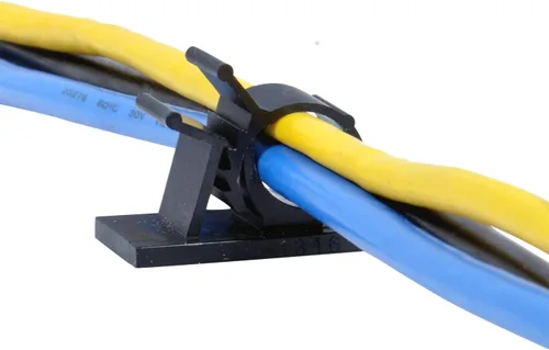 Vista 2 de JacobsParts V1 Clips adhesivos para gestión de cables, abrazadera ajustable de 0.5 pulgadas, color negro (paquete de 25)