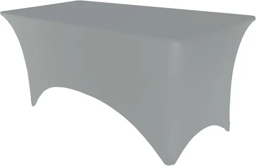 Vista 6 de Pomp Mantel elástico de elastano color antracita de 4 pies, resistente a las arrugas y a las manchas, tela de alta calidad de fácil cuidado, se
