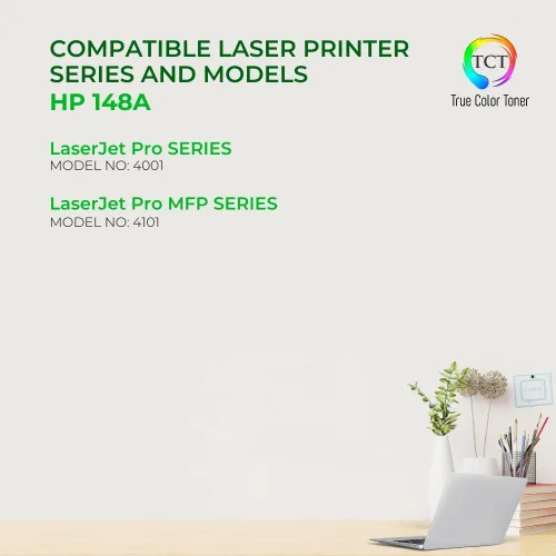 Vista 2 de TCT Cartucho de tóner negro compatible con 148A para HP W1480A 2PK