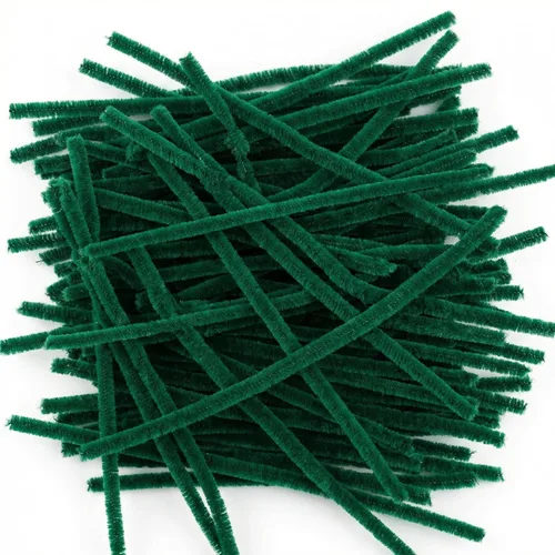 Vista 5 de Limpiapipas de Chenille Verde Oscuro (Paquete de 200) para Decoraciones de Manualidades DIY Creativas (12 x 0.24 pulgadas)