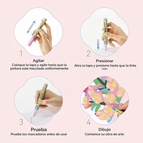 Vista 2 de Arrtx Bolígrafos de pintura acrílica de 48 colores, punta media de 0.118 in