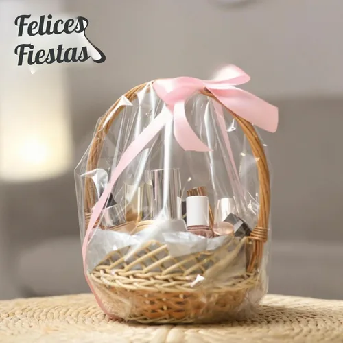 Vista 5 de mioule Bolsas retráctiles navideñas para cestas de regalo, 10 bolsas de plástico termorretráctiles de celofán de 16 x 24 pulgadas para cestas