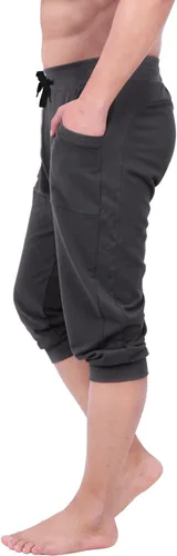 Vista 3 de HDE Pantalones cortos capri de yoga para hombre con bolsillos para correr