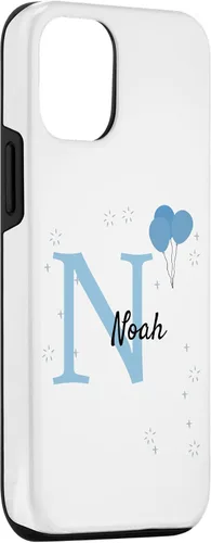 Vista 3 de iPhone 14 Noah Motif with Boys Name - Funda con aspecto azul