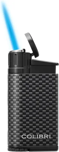 Vista 7 de Colibri EVO - Encendedor de butano recargable con llama de un solo chorro en ángulo, resistente al viento, fácil de usar, con agarre de fibra