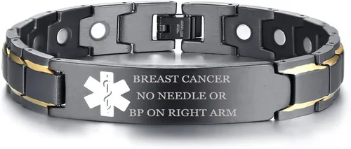 Vista 45 de XUANPAI Pulseras de alerta médica para hombres y mujeres con grabado gratuito ajustable de acero inoxidable para emergencias médicas