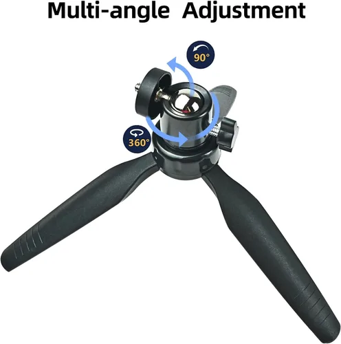 Vista 5 de Mini soporte de trípode de escritorio con cabeza esférica universal de 1/4 tornillo de 6.3 pulgadas para proyectores, cámaras DSLR, cámaras web