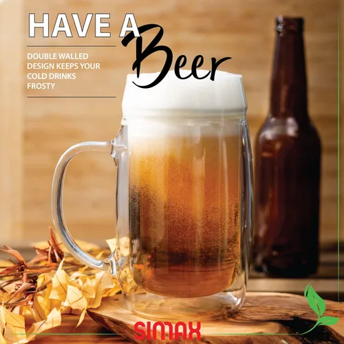 Vista 4 de SIMAX Vasos de cerveza aislados de doble pared, congelables, 17 onzas, tazas de cerveza congelada para hombre con asas (1)