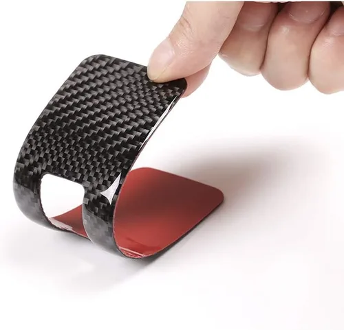Vista 8 de YIWANG Interruptor de elevación de ventana de coche de fibra de carbono real, marco de botón, 4 unids para Land Rover Discovery Sport 2015-2019
