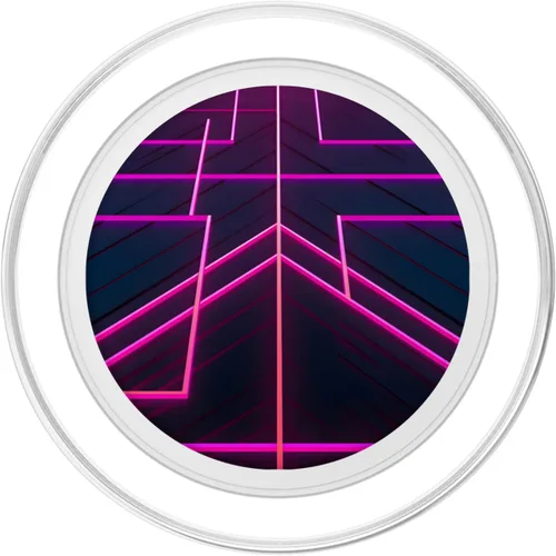 Vista 2 de Retrowave 80s Purple Vaporwave Synthwave PopSockets MagSafe PopGrip for iPhone