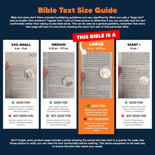 Vista 4 de Biblia impresa grande personalizada KJV para adultos, nombre grabado Marrón