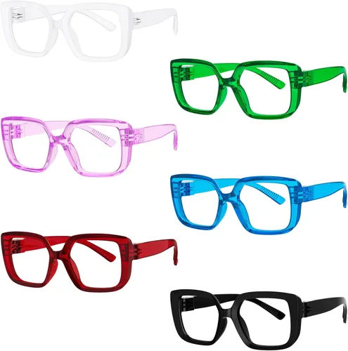 Vista 10 de Eyekepper Gafas de lectura para mujer, paquete de 4 lentes de lectura de marco grande, de gran tamaño Large Womens Eyewear, Square Ladies