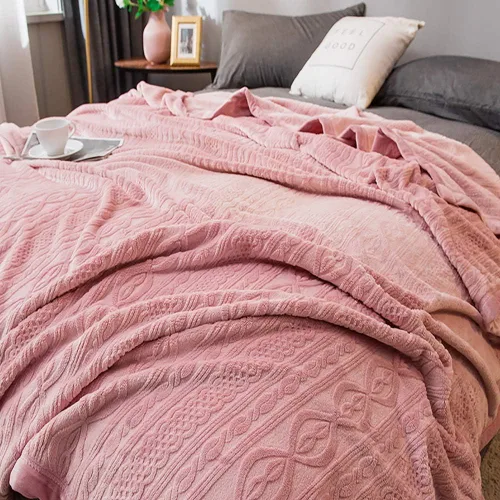 Vista 4 de Funda de cama, sofá de siesta, manta ligera y acogedora para el hogar, manta de franela suave reversible lavable
