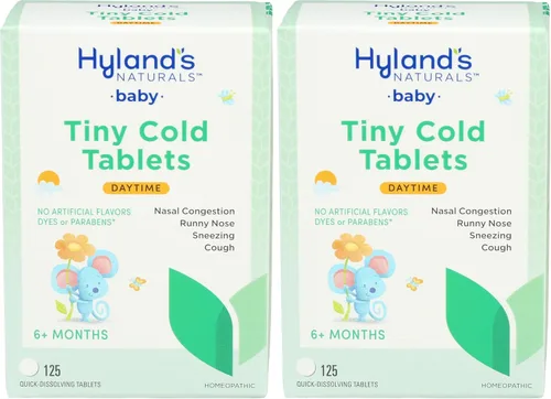 Vista 11 de Hyland's Baby Tiny - Tabletas para el resfriado durante el día, para bebés y bebés, descongestionante, secreción nasal y alivio de la tos, 125