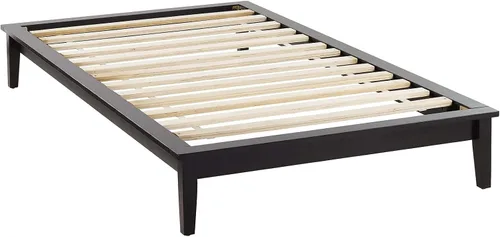 Vista 4 de Modway Marco de cama individual con plataforma de madera Lodge en capuchino