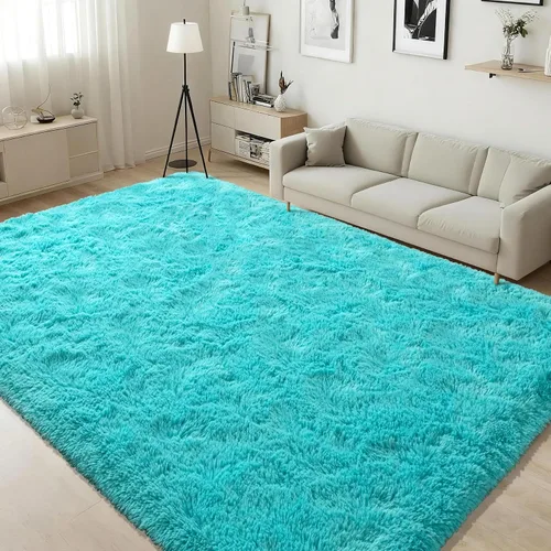 Vista 23 de ISEAU Alfombra de pasillo cómoda y esponjosa para dormitorio, de felpa con base de goma antideslizante, para dormitorio de bebé, al lado de la cama