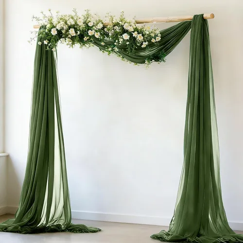 Vista 13 de MLMW Tela de Drapeado para Arco de Boda 1 Panel 29" x 20 Pies Tela Transparente Negra Cortinas de Telón de Fondo para Arco de Boda Cortinas Negro
