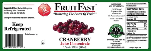 Vista 2 de Concentrado de jugo de arándano de FruitFast – (32 onzas líquidas) sin azúcar, 50 Brix Pure Concentrado Jugo de arándano – 100% extracto de arándano