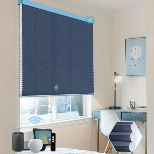 Vista 17 de SmartWings Persianas celulares motorizadas, persianas de panal compatibles con Zigbee/Alexa/Z-Wave/Homekit, control remoto inalámbrico para hogar