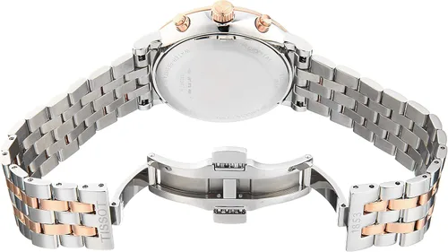 Vista 4 de Tissot Mens Carson reloj de acero inoxidable vestido gris oro rosa T1224172201100