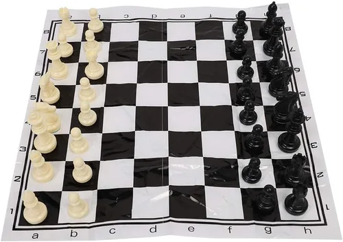 Vista 3 de Fydun Juego de tablero medieval blanco y negro internacional de plástico portátil