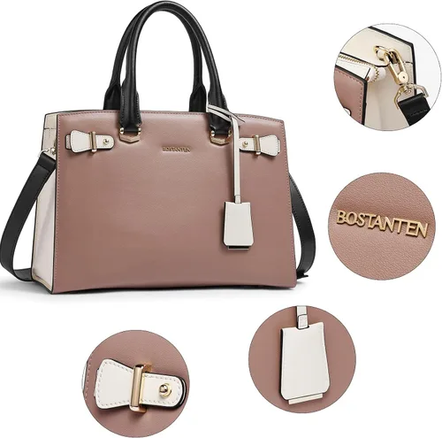 Vista 5 de BOSTANTEN Bolso de cuero para mujer, bolso de diseñador con asa superior, bolso cruzado, Bolsas colgantes de cuero para mujer