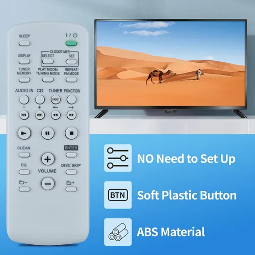 Vista 2 de ZWP RM-SC55 Control remoto de repuesto para Sony Mini Hi-Fi Component System HCD-HPR90 HCD-EC77 HCD-GX99 HCD-EC68 MHC-EC77 CMT-HPR90 MHC-EC55
