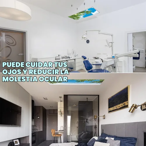 Vista 7 de Amylove 4 Piezas Cubiertas de Luz Fluorescente Paneles de Techo para Aula Filtros de Luz con Material de Película Retroiluminada para Oficina