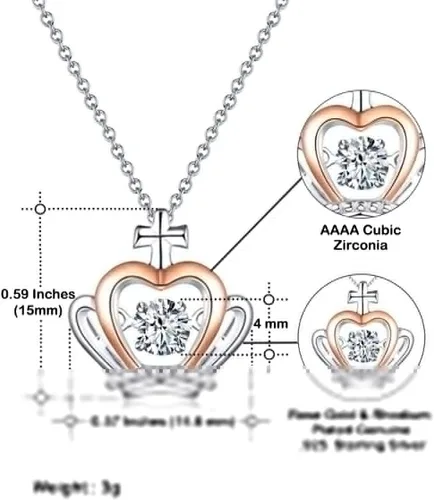 Vista 4 de Krumfortable Living Mommy Gifts For Mom, A great mommy will never be forgotten no,!, Cute Mommy Crown Pendant Necklace, Jewelry From Son Daughter