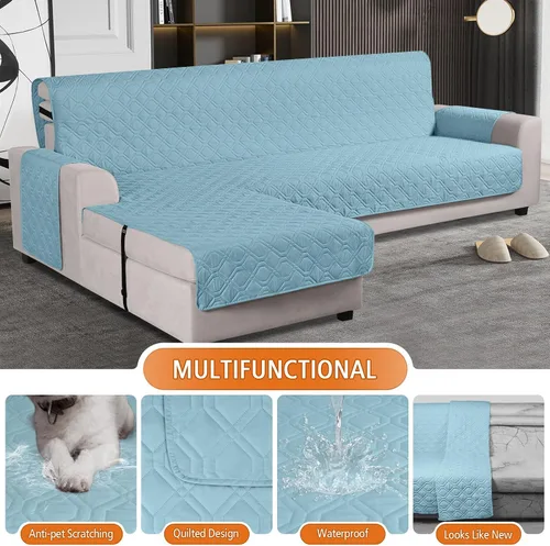 Vista 4 de VANSOFY Fundas de Sofá Seccional Mejoradas 100% Impermeables en Forma de L Funda Reversible para Chaise Lounge Funda Protectora de Sofá Seccional