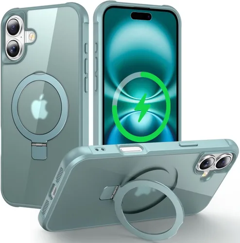 Vista 21 de CHAOFEnG Funda magnética compatible con iPhone 11 con soporte, prueba de caídas de grado militar, compatible con imán, anillo translúcido, parte