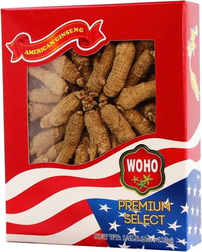 Vista 2 de Woohoo Natural WOHO #113.4 - Raíces de ginseng americano pequeñas, medianas y pequeñas, caja de 4 onzas
