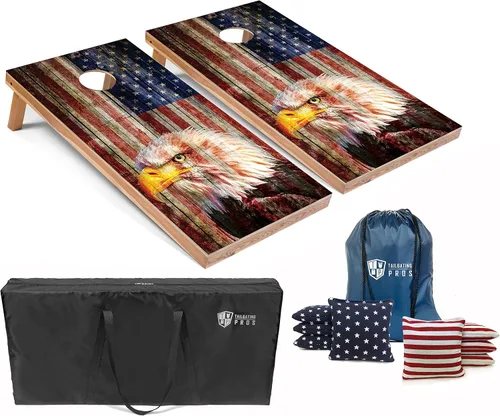 Vista 15 de Tailgating Pros Cornhole Board Set w/Bean Bags and Carrying Case - 4'x2' Corn Hole Toss - Tournament and Lightweight Options - Optional LED Lights