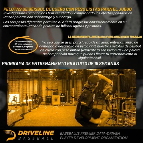 Vista 5 de Pelotas de béisbol con peso de cuero Driveline