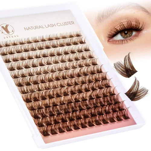 Vista 19 de ACTROL Pestañas de anime con forma de pluma, extensiones de racimo de pestañas naturales de manga individual