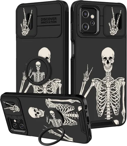 Vista 51 de para Moto G 5G 2023 funda - Cubierta de teléfono linda con corazón para mujeres y niñas, diseño único negro con cubierta deslizante para la cámara