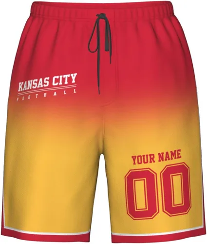 Vista 30 de Pantalones cortos de playa personalizados de fútbol para hombre, de secado rápido, personalizados con cualquier nombre y número, regalos