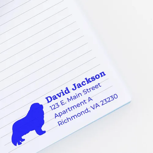 Vista 82 de Airedale Terrier Address Stamp, Custom Airedale Terrier Hand Stamp for Dog Lovers, Duo Rubber Return Address for Pet Owners