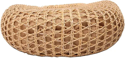 Vista 3 de Bolso de paja de verano de gran capacidad, hecho a mano, tejido de ratán, bolsa de viaje, para mujer