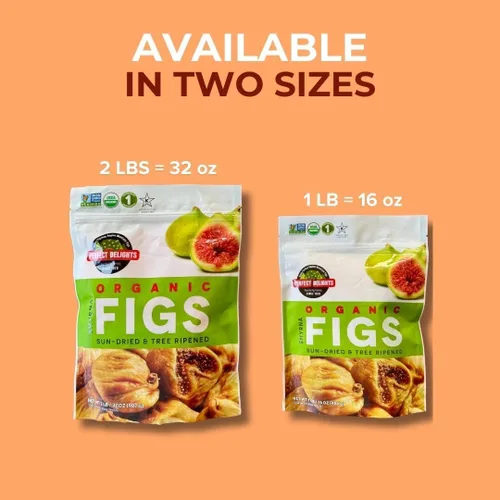 Vista 4 de Perfect Delights Higos turcos orgánicos, veganos, higos deshuesados secados al sol, aperitivo de fruta saludable para niños y adultos, paquete