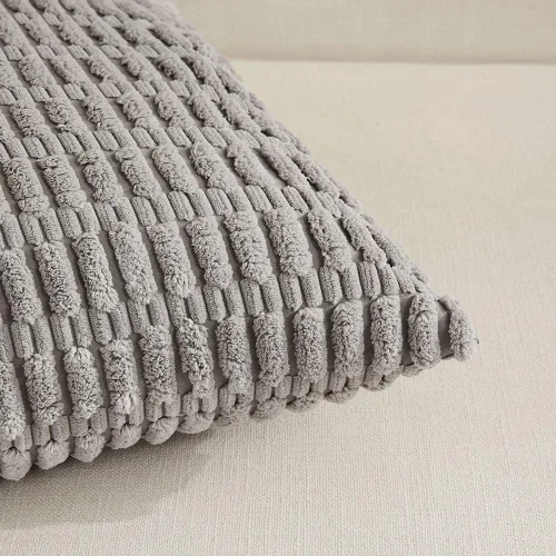 Vista 4 de Fancy Homi Fundas de almohada decorativas grises de 18 x 18 pulgadas para sala de estar, sofá, cama, sofá, decoración rústica y bohemia del hogar