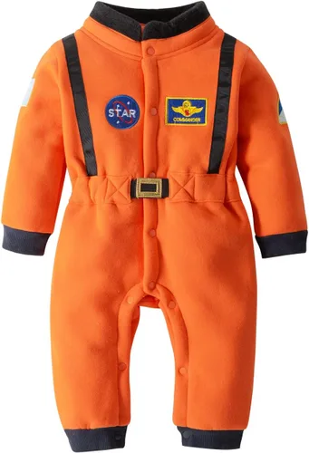 Vista 2 de LXKIKMM Disfraz de astronauta para bebé, traje espacial para fiesta de cosplay, overol de Halloween