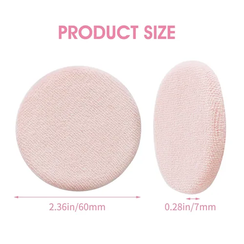 Vista 2 de WLLHYF 24 piezas de maquillaje de algodón rosa, soplo cosmético redondo para maquillaje facial en polvo aterciopelado para polvo suelto, lavable