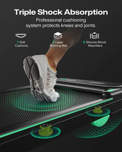 Vista 7 de UREVO Strol 2E Caminadora plegable inteligente 2 en 1, almohadilla compacta para caminar con mango de seguridad, Plug and Play, caminadora