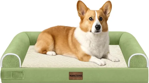 Vista 84 de NANUYA - Cama ortopédica para perros de tamaño mediano/grande, lavable: Camas con almohada para perros de tamaño mediano/grande, sofá de espuma