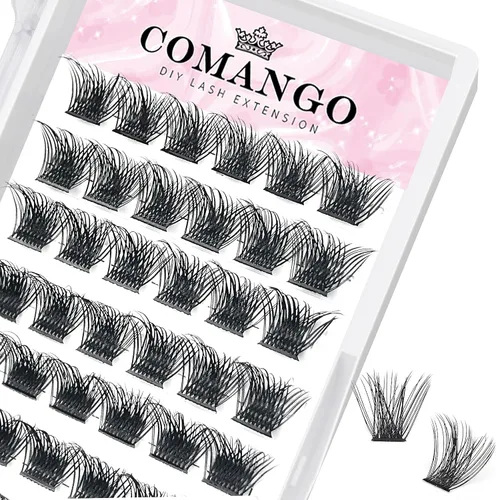 Vista 9 de CoMango 144 extensiones de pestañas individuales, extensiones de pestañas postizas, pestañas postizas para bricolaje, extensiones de pestañas