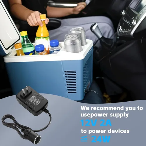 Vista 7 de Convertidor de CA a CC de 12 V 2 A, 24 W Max Cable adaptador de corriente para encendedor de cigarrillos de automóvil, transformador de 110-240 V a